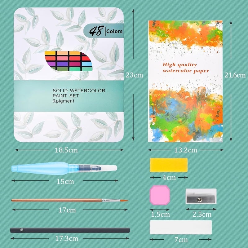 Casleevf Valentines Day Gifts for Kids Watercolor Paint - Water Color Paint Adult Sets for Kids Boys Girls Teens Water Colors Paint Palette Stocking Stuffers Christmas Arts and Crafts Art Supplies Travel Mini Watercolor Set - Image 2